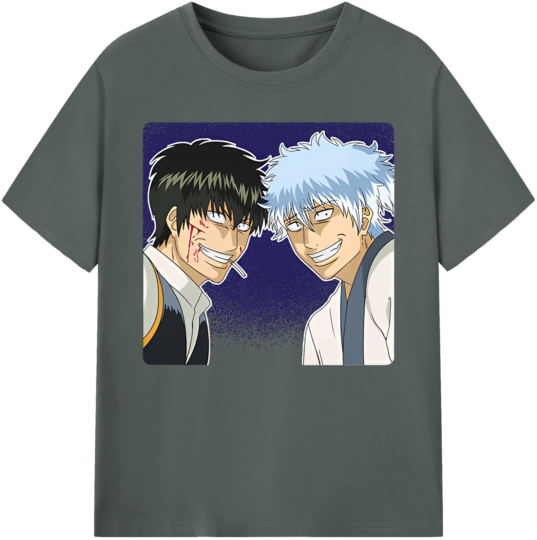 （画像用） ぎんたま 坂田銀時（さかたぎんとき） 神楽 志村新八（しむら しんぱち） GINTAMA Sakata Gintoki Kagura Shimura Shinpachi 綿100％ メンズ半袖Tシャツ｜肌触りやわらか＆通気性